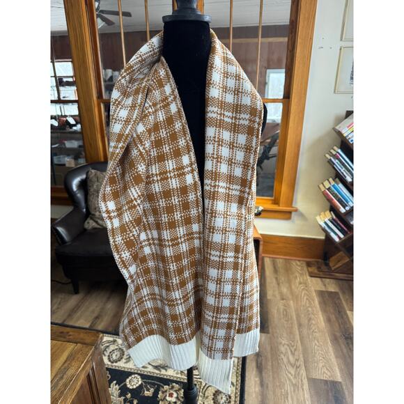 Timberland Accessories - Timberland Brown & White Plaid Knit Scarf One Size Winter Accessory